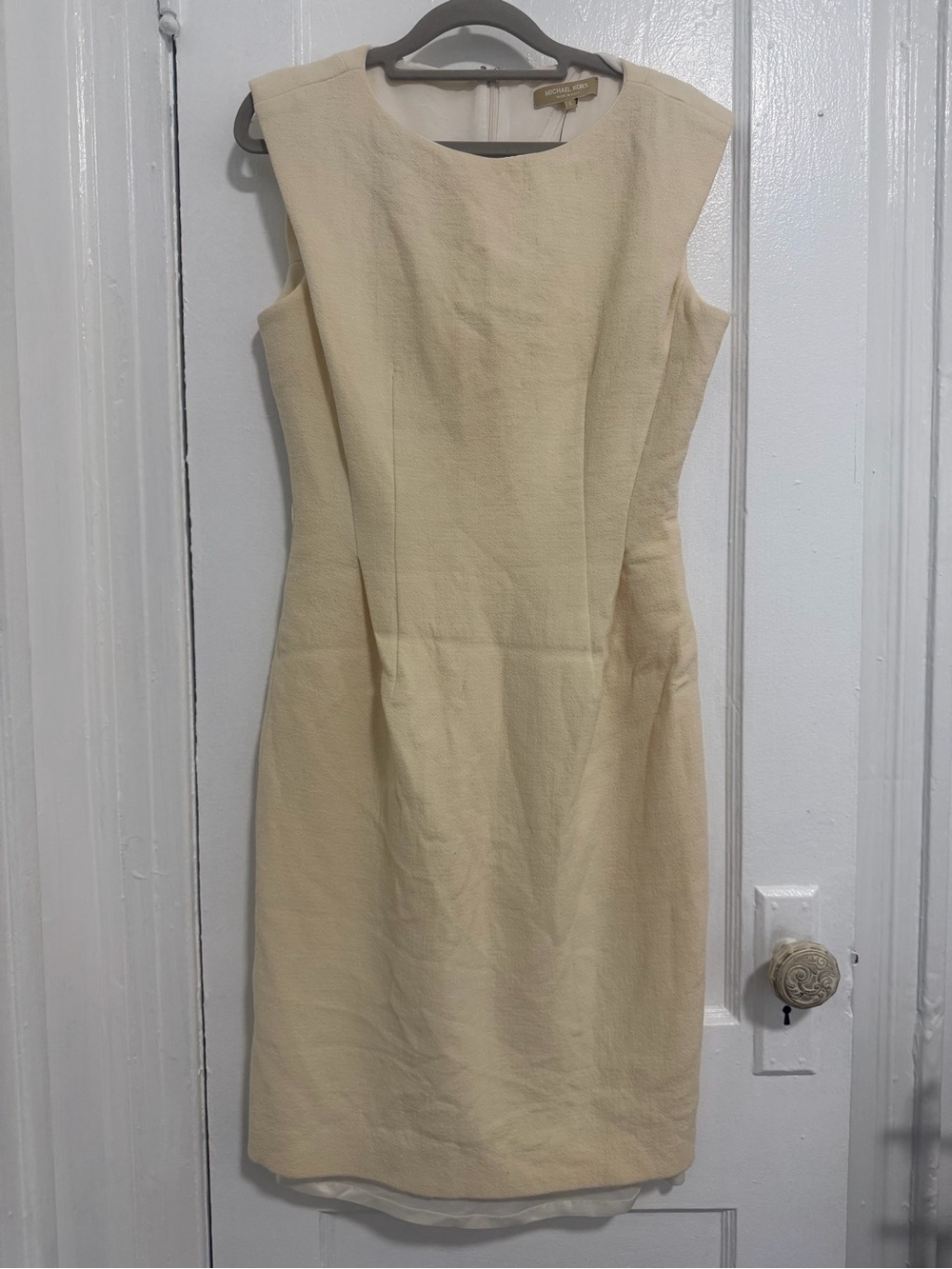 Michael Kors Cream Sleeveless Sheath Dress